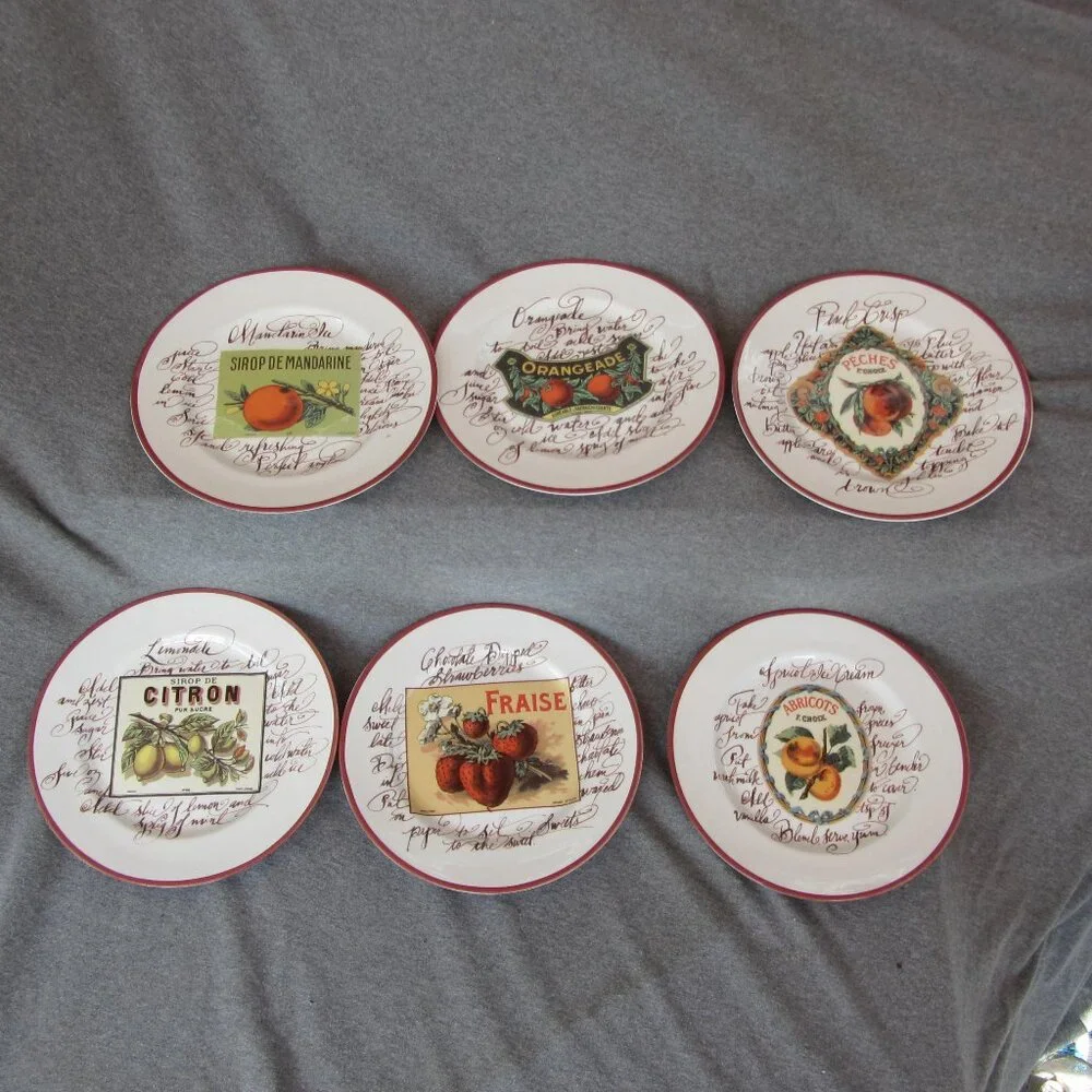 Williams Sonoma Rosanna Italy fruit plates set of 6 (W3262)